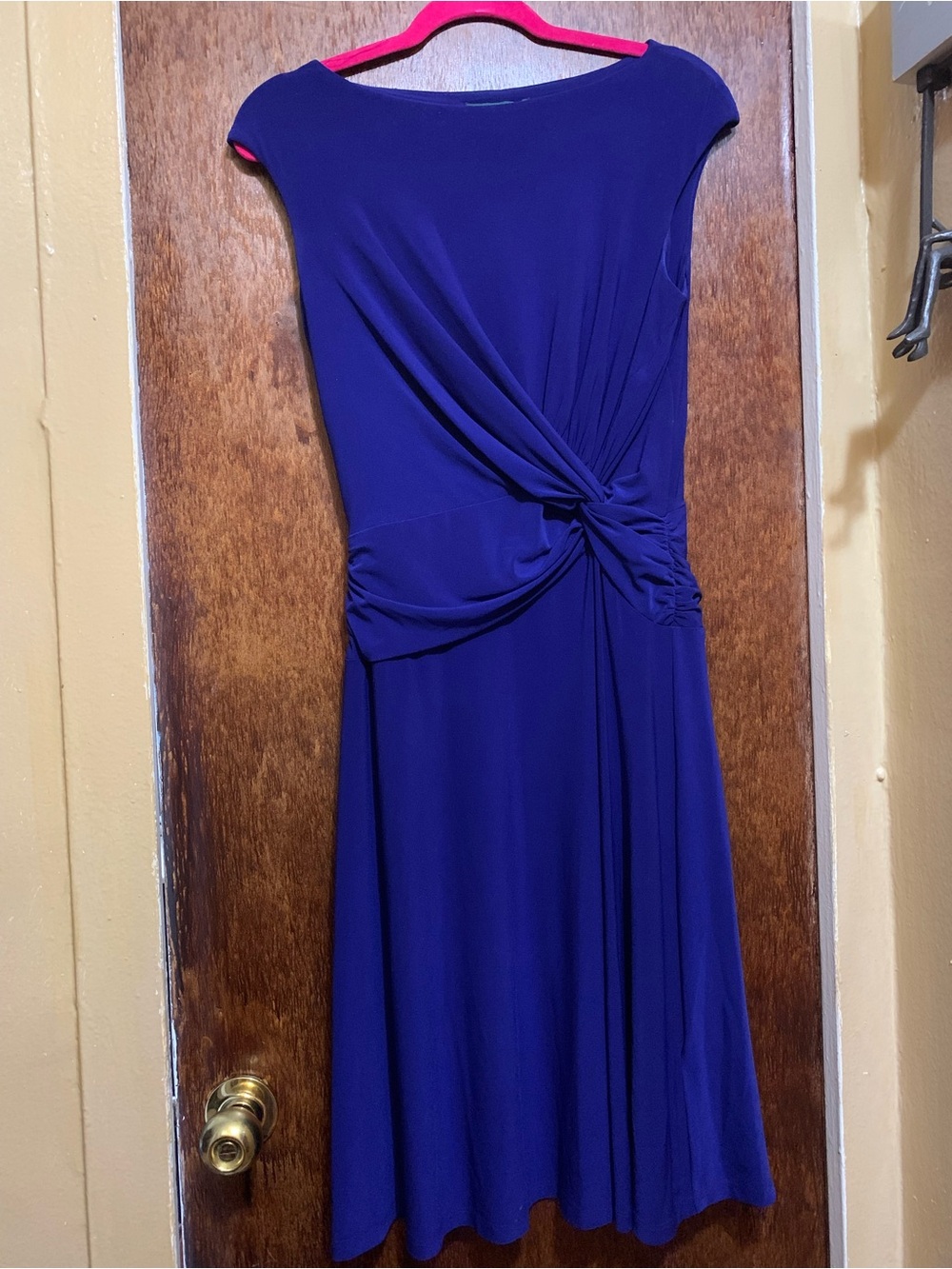 Ralph Lauren Chic Royal Blue Knot-Detail Midi Dress